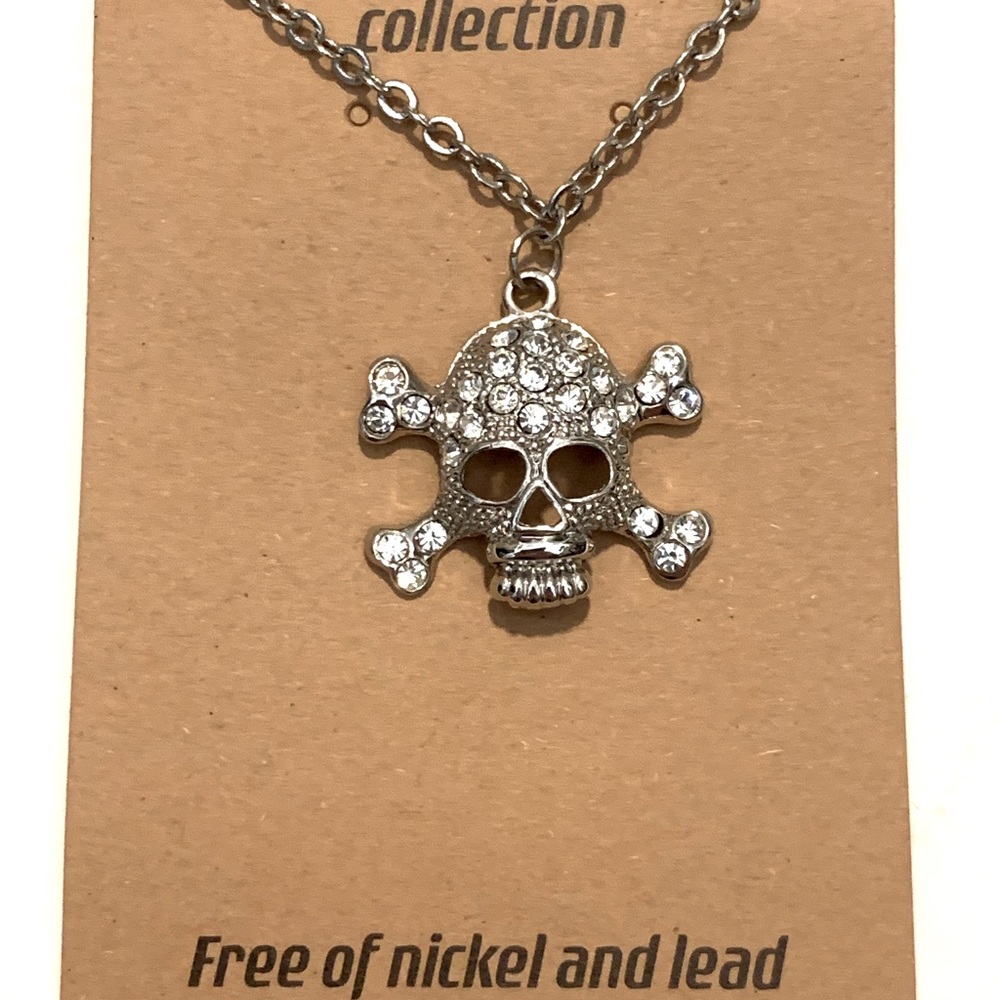 Copper Collection Skull and Crossbones Necklace
